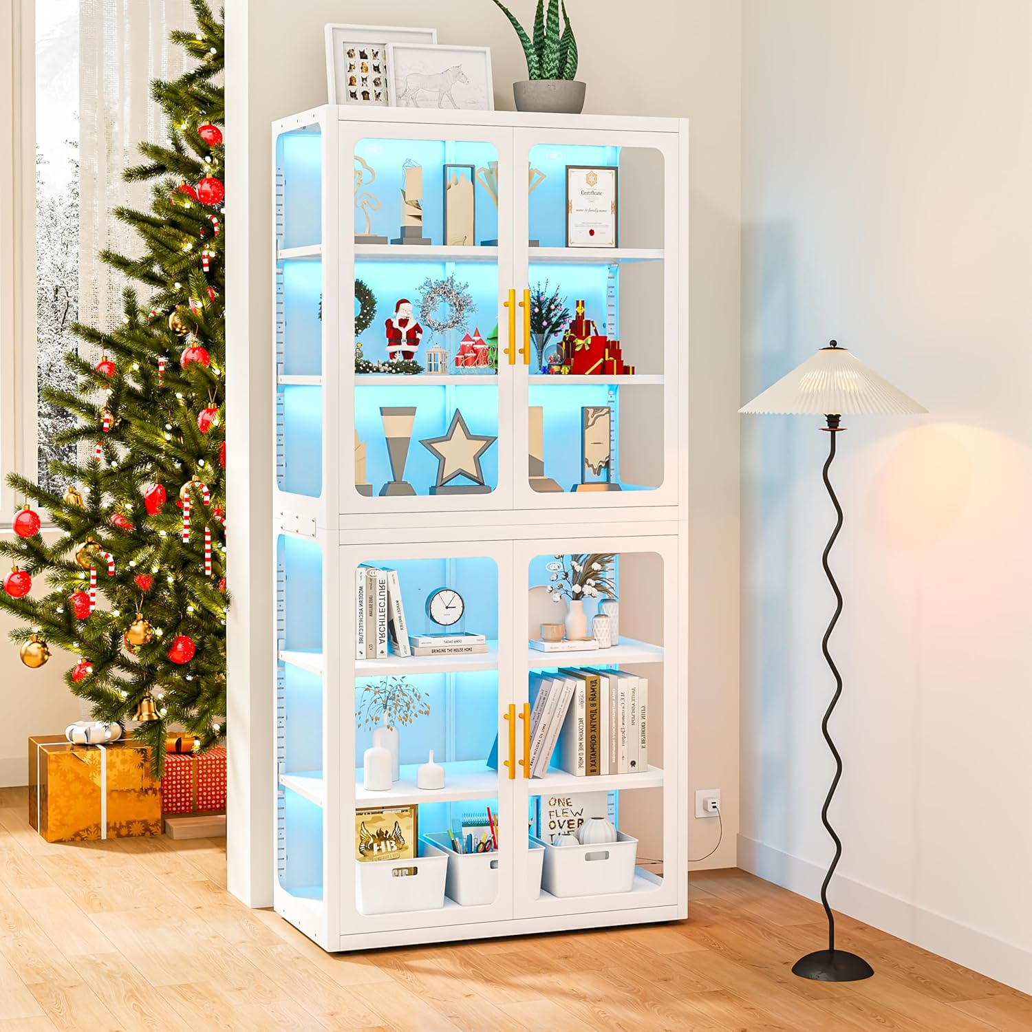 Glass Cabinet Display - Display Cabinet with Glass Doors, 6-Tier