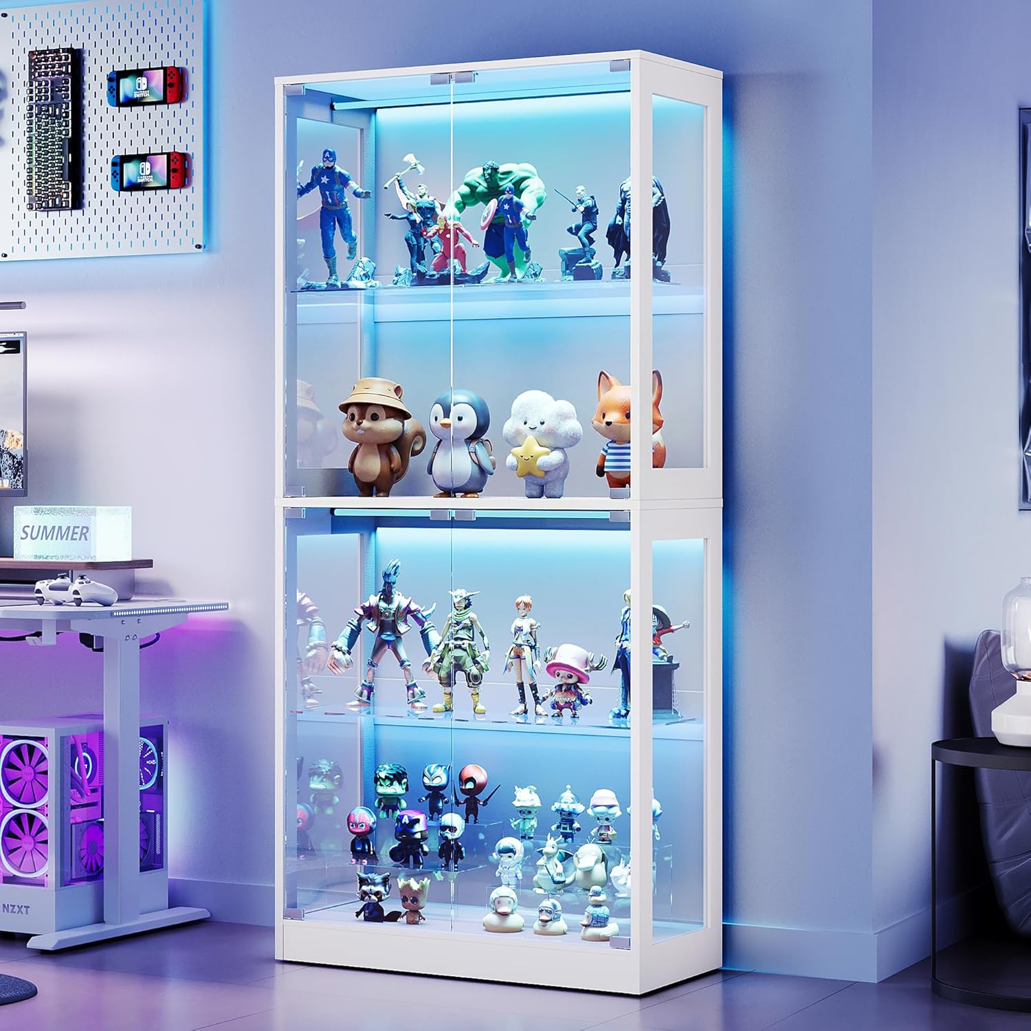 RGB Display Cabinet with Adjus - Glass Cabinet Display ulasan dan harga