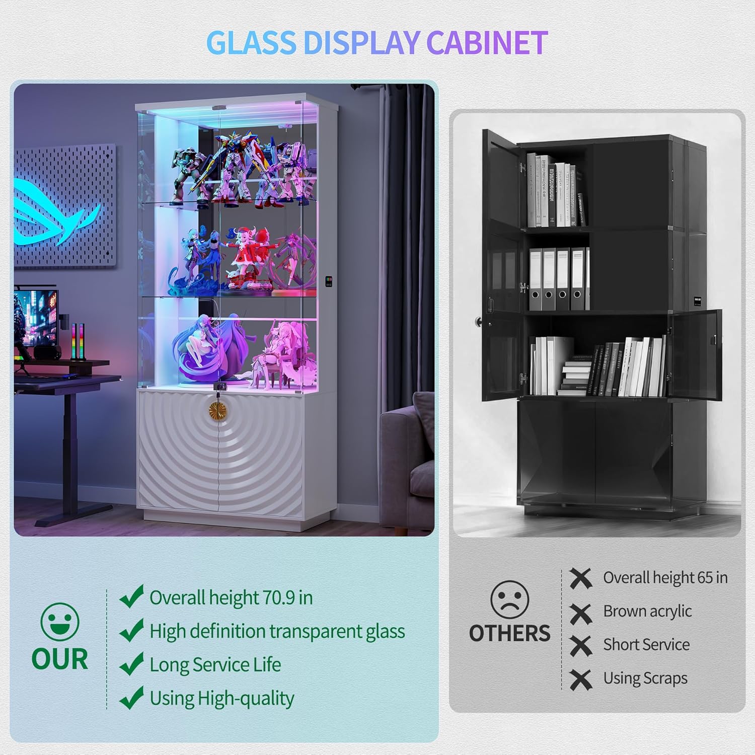 Display Cabinet with Glass Doo - Glass Cabinet Display ulasan dan harga