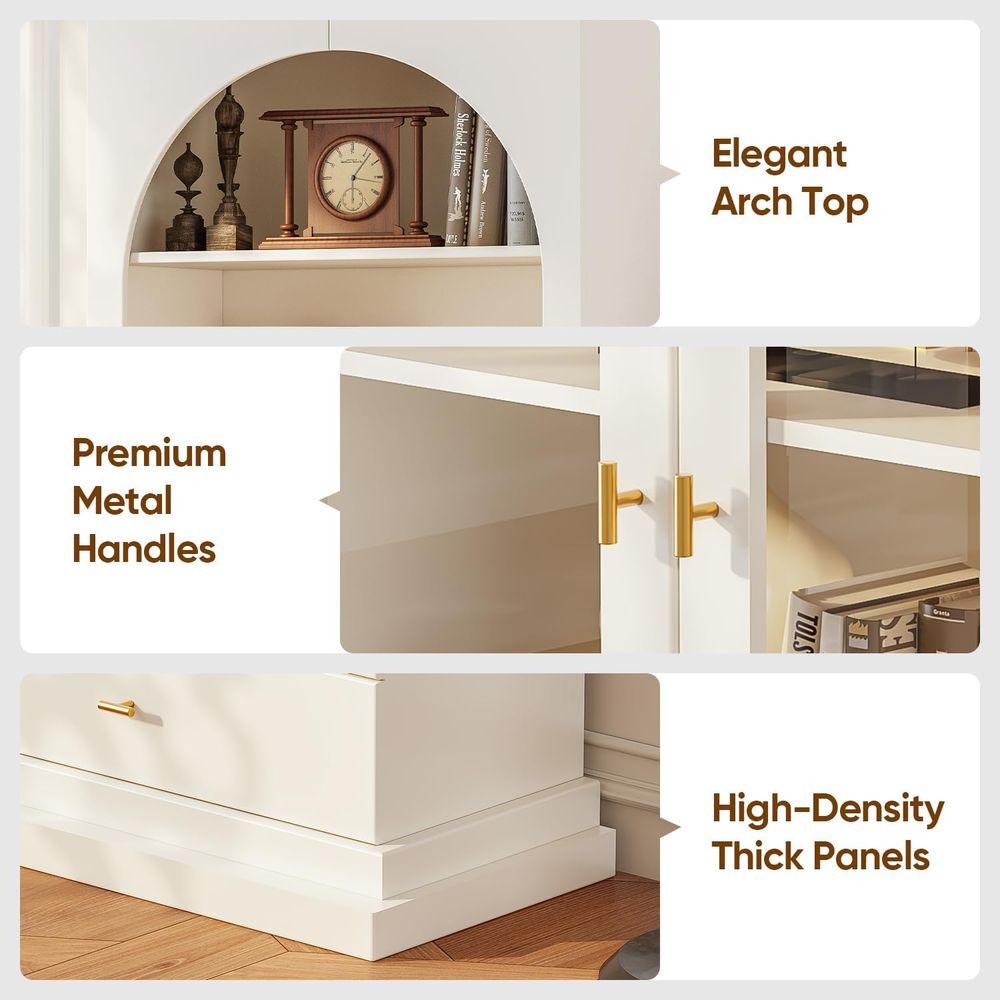 71 Arched Glass Door Kitchen C - Glass Cabinet Display ulasan dan harga