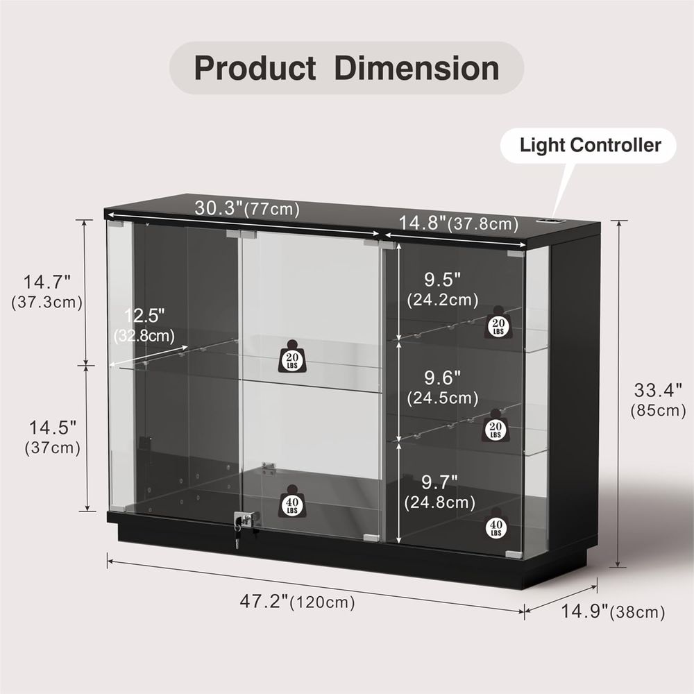 Glass Display Cabinet with Loc - Glass Cabinet Display ulasan dan harga