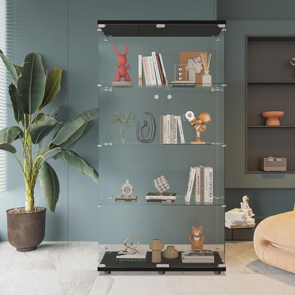 Black Floor Standing Glass Dis - Glass Cabinet Display ulasan dan harga