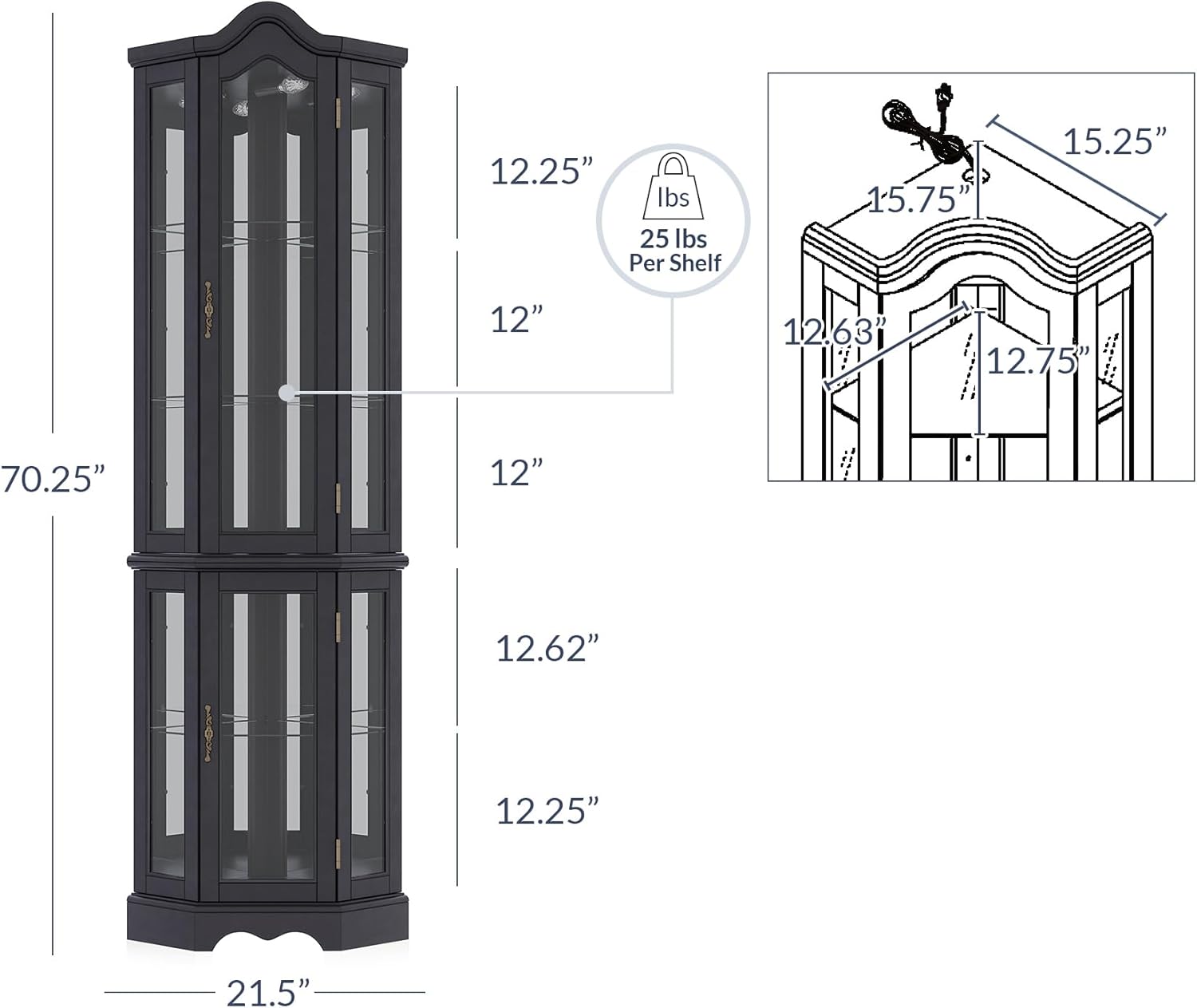 Lighted 3-Side Glass Display C - Glass Cabinet Display ulasan dan harga