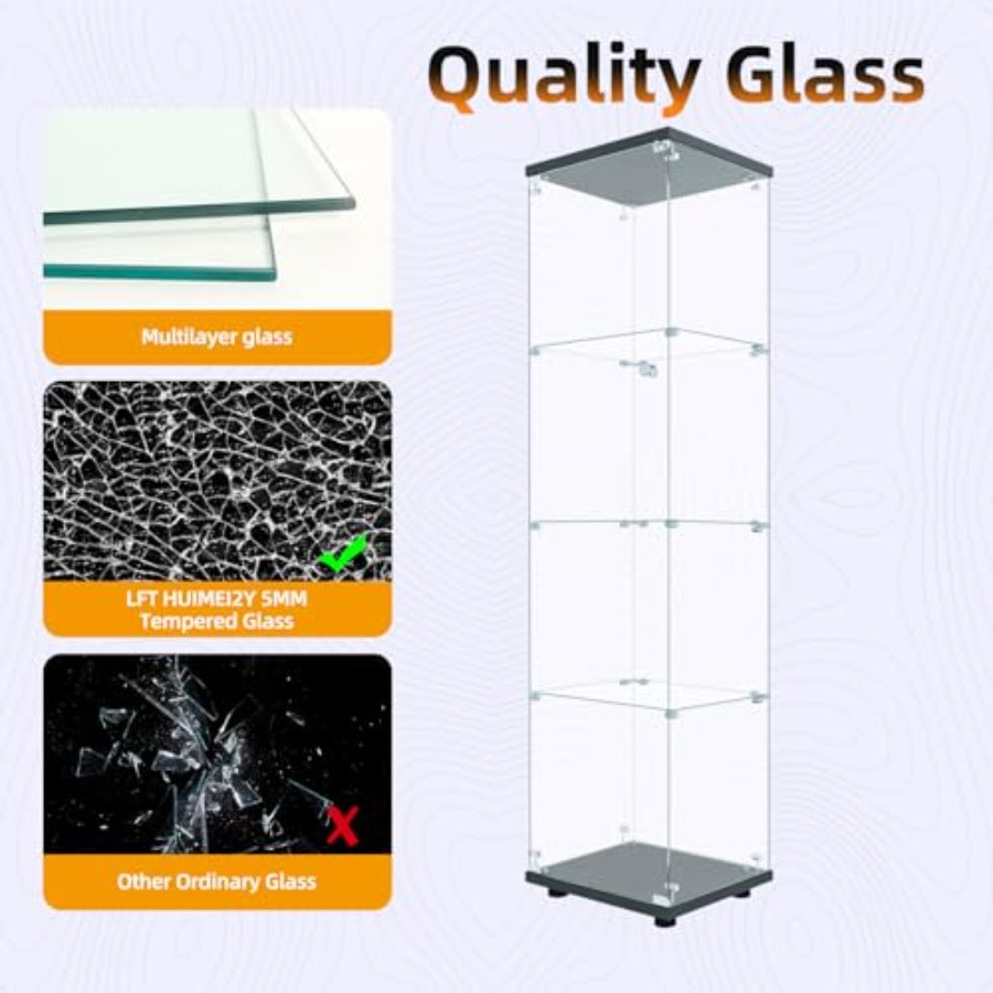 Glass Display Cabinet 4-Shelf  - Glass Cabinet Display ulasan dan harga
