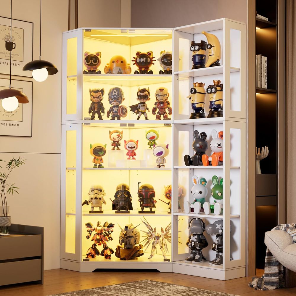5-Tier Glass Display Cabinet w - Glass Cabinet Display ulasan dan harga