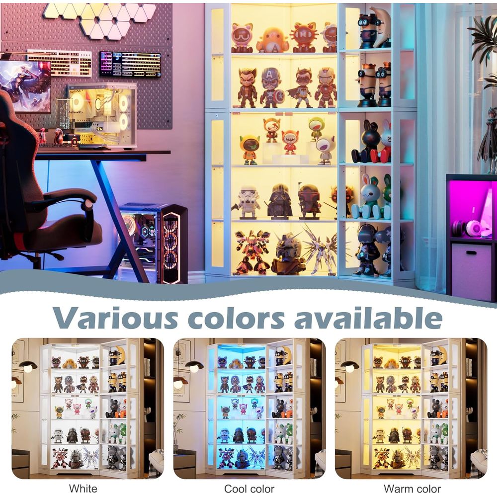 5-Tier Glass Display Cabinet w - Glass Cabinet Display ulasan dan harga