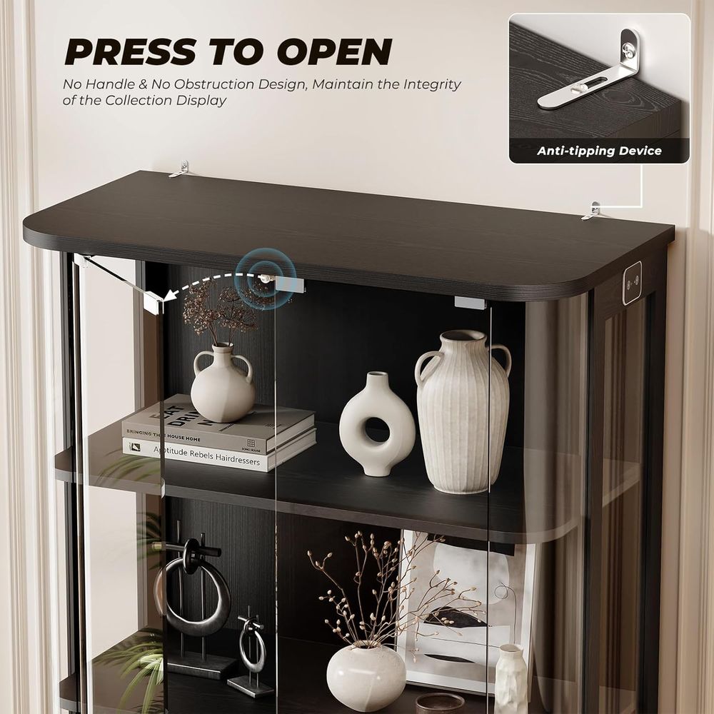 3-Tier Glass Display Cabinet w - Glass Cabinet Display ulasan dan harga