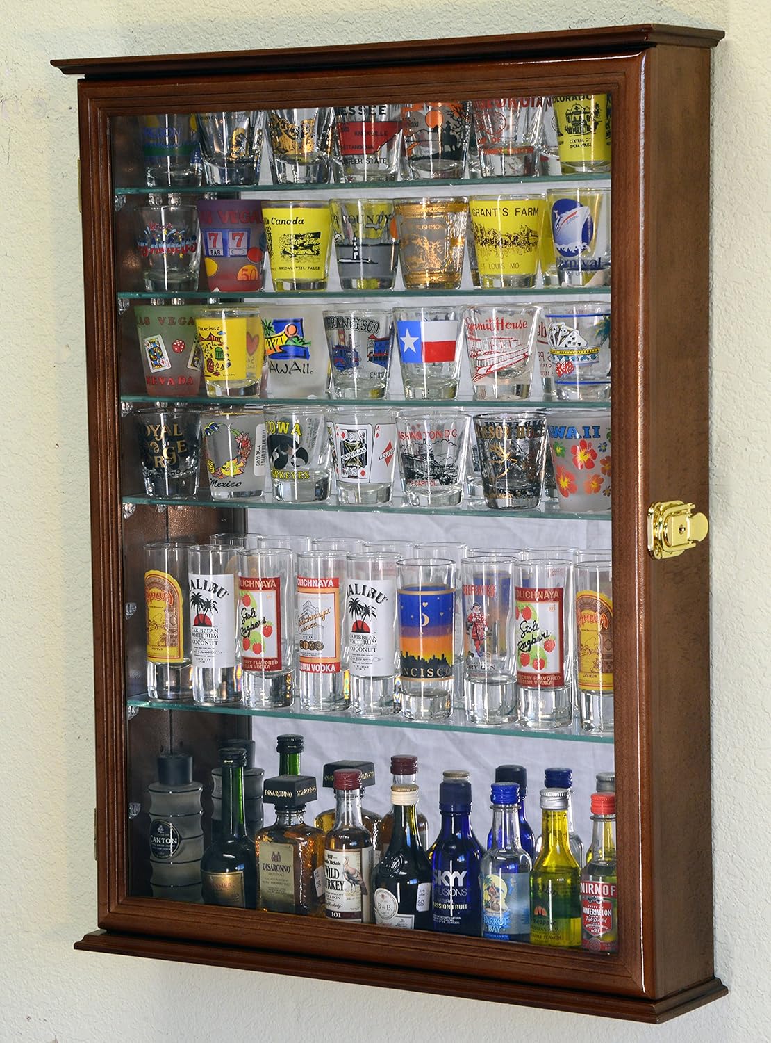Large Mirror Backed and 7 Glas - Glass Cabinet Display ulasan dan harga