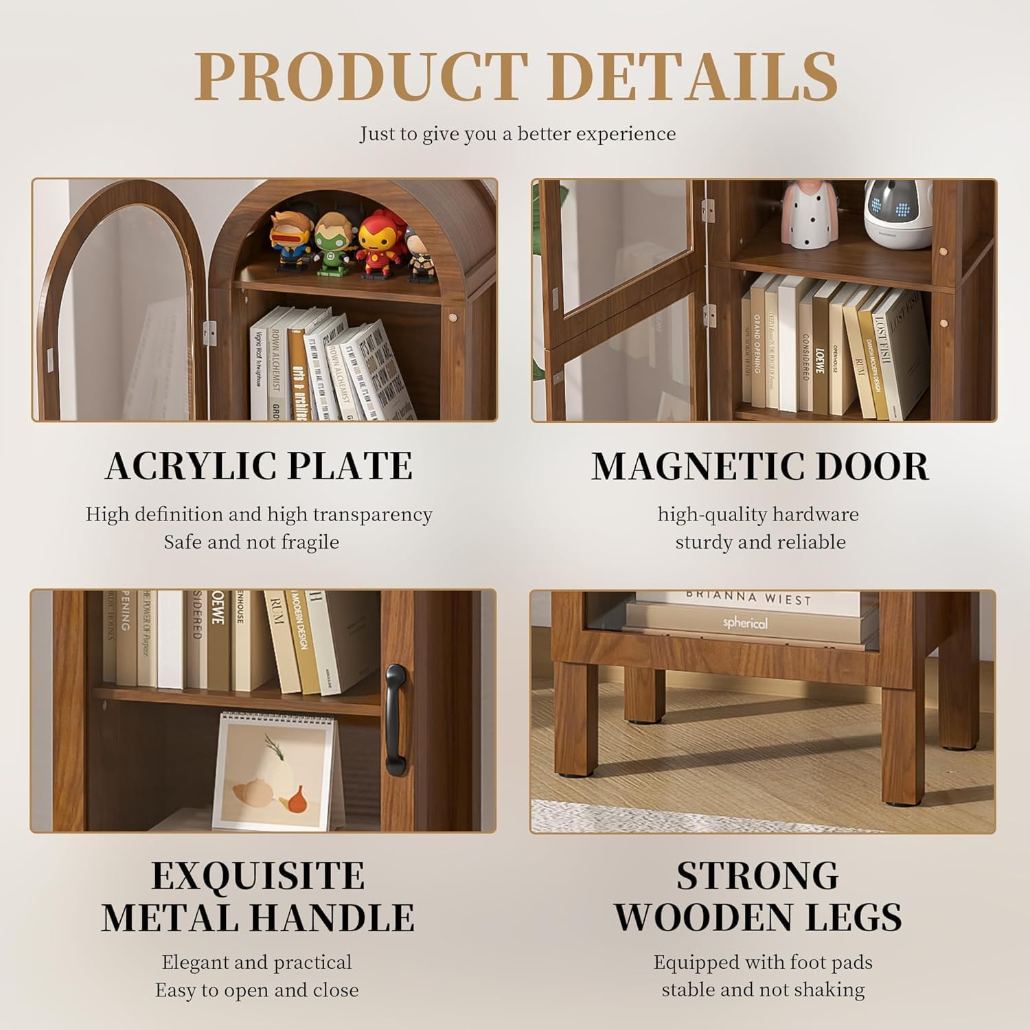 64.17 in Arched Display Cabine - Glass Cabinet Display ulasan dan harga