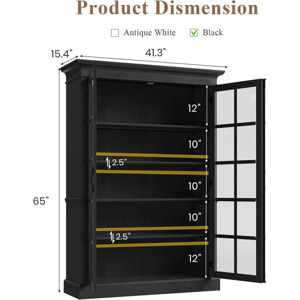 65 Tall Display Cabinet with A - Glass Cabinet Display ulasan dan harga