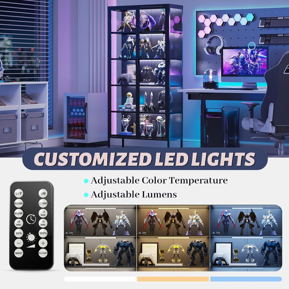 71 High Glass Curio Cabinet wi - Glass Cabinet Display ulasan dan harga
